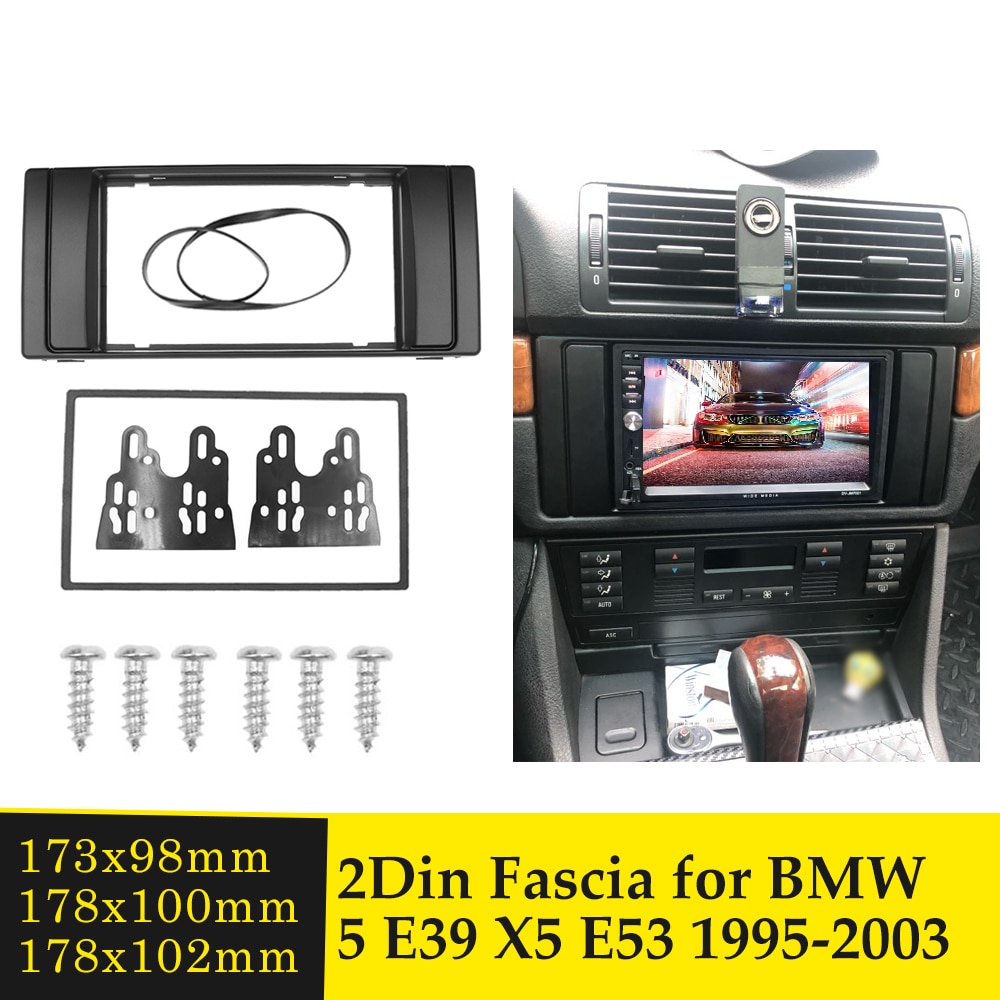 2DIN ڵ ׷   Ʈ, BMW 5 ø E39 X5 E53 1995-2003 Ʈ ġ г ŰƮ   ÷Ʈ